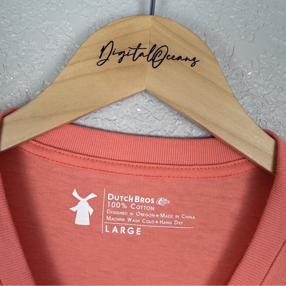 Dutch Bros 1992 Long Sleeve Tee Peach / Coral L Retro Unisex Shirt Merch Broista - Picture 7 of 9